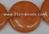 CCN511 15.5 inches 35mm flat round candy jade beads wholesale