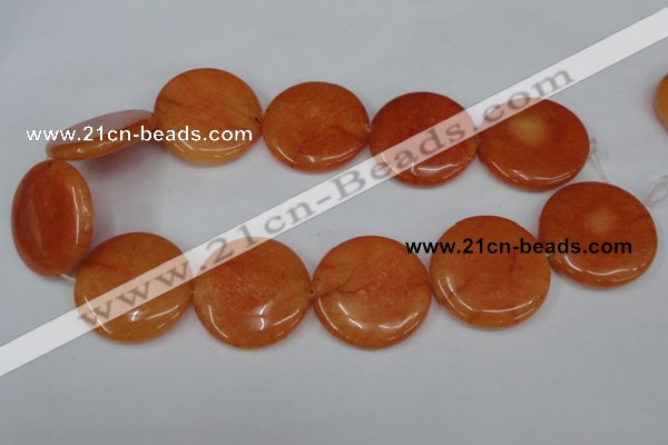 CCN511 15.5 inches 35mm flat round candy jade beads wholesale