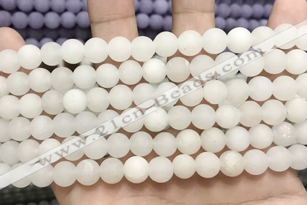 CCN5575 15 inches 8mm round matte candy jade beads Wholesale