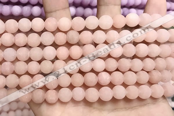 CCN5584 15 inches 8mm round matte candy jade beads Wholesale