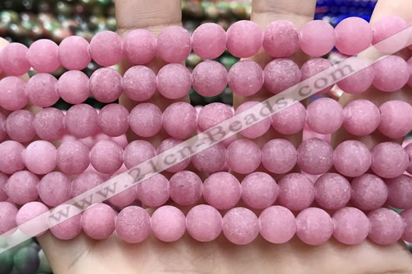 CCN5594 15 inches 8mm round matte candy jade beads Wholesale
