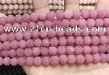 CCN5595 15 inches 8mm round matte candy jade beads Wholesale