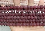 CCN5597 15 inches 8mm round matte candy jade beads Wholesale