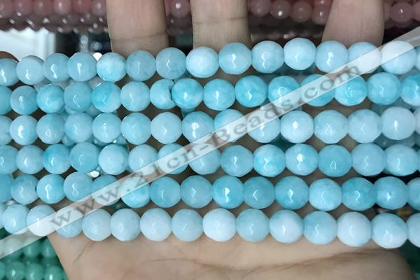 CCN5655 15 inches 8mm faceted round candy jade beads