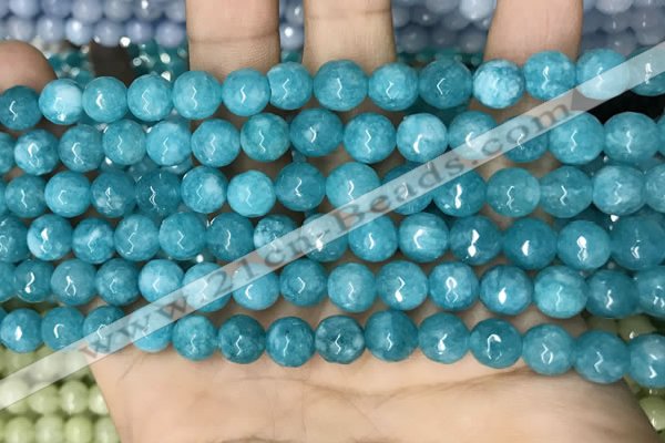 CCN5658 15 inches 8mm faceted round candy jade beads