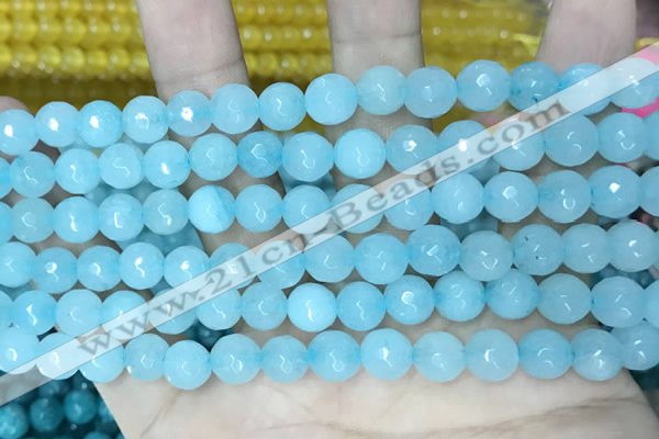 CCN5661 15 inches 8mm faceted round candy jade beads