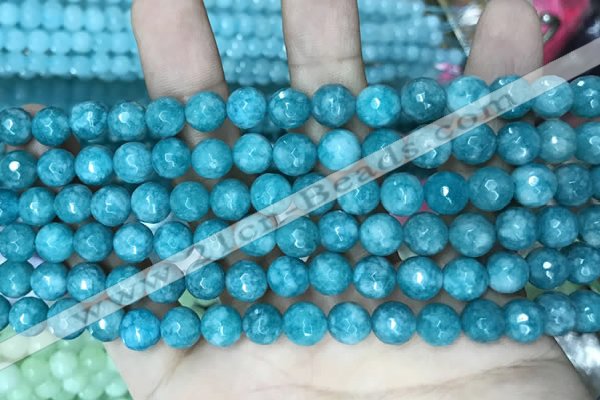 CCN5662 15 inches 8mm faceted round candy jade beads