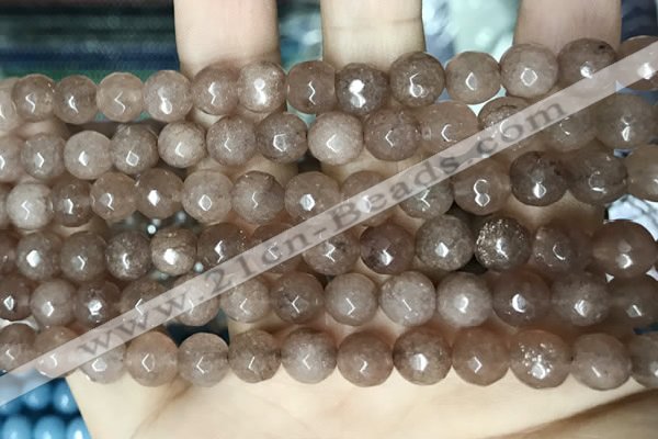 CCN5680 15 inches 8mm faceted round candy jade beads