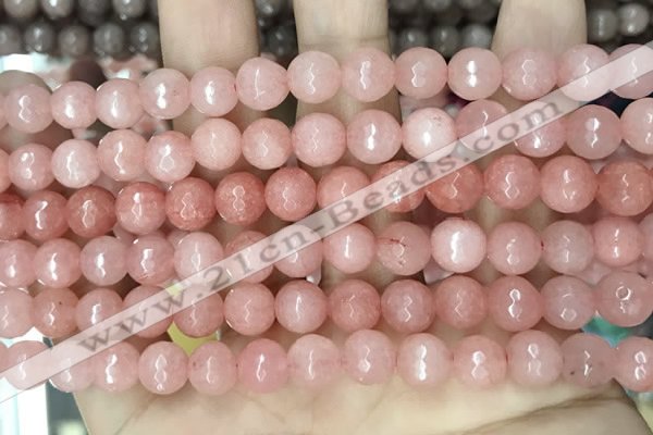 CCN5715 15 inches 8mm faceted round candy jade beads