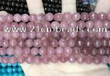 CCN5716 15 inches 8mm faceted round candy jade beads