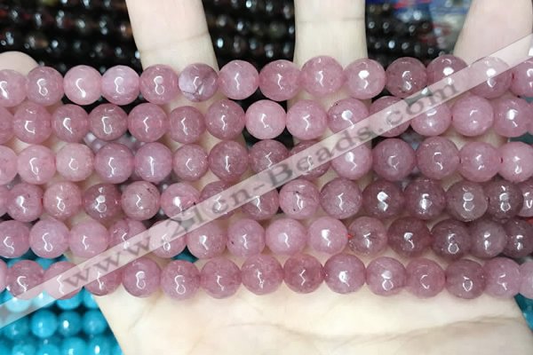 CCN5716 15 inches 8mm faceted round candy jade beads