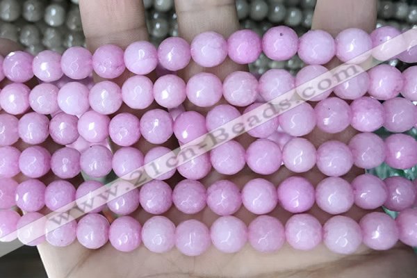CCN5720 15 inches 8mm faceted round candy jade beads