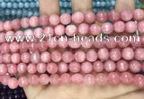 CCN5724 15 inches 8mm faceted round candy jade beads