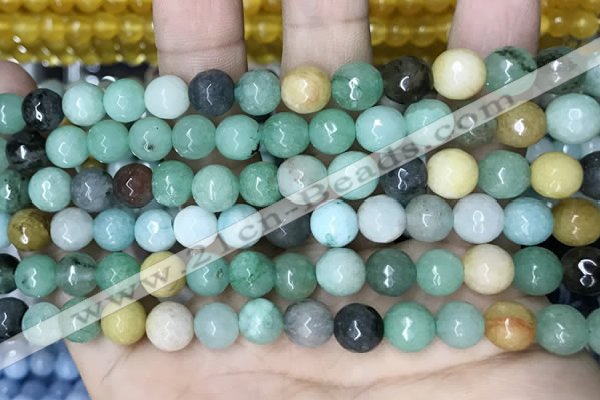 CCN5741 15 inches 8mm faceted round candy jade beads