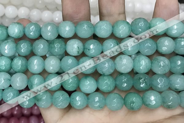 CCN5786 15 inches 10mm faceted round candy jade beads