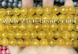 CCN5794 15 inches 10mm faceted round candy jade beads