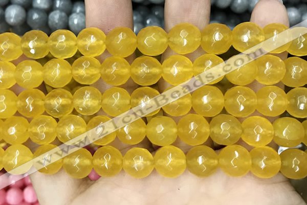 CCN5794 15 inches 10mm faceted round candy jade beads