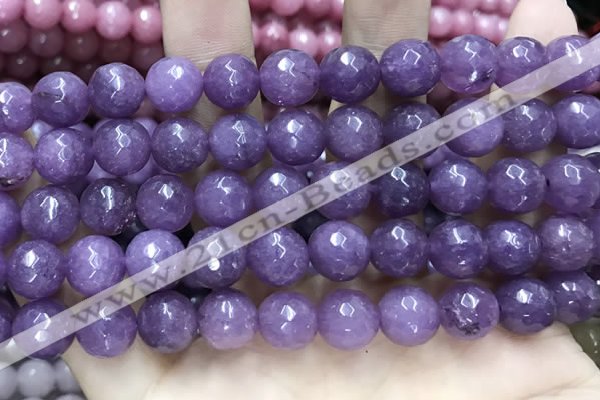 CCN5797 15 inches 10mm faceted round candy jade beads