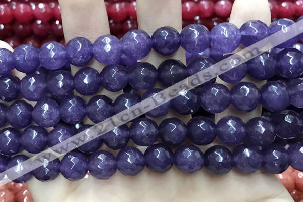 CCN5799 15 inches 10mm faceted round candy jade beads