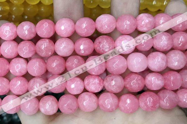 CCN5802 15 inches 10mm faceted round candy jade beads