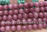 CCN5803 15 inches 10mm faceted round candy jade beads