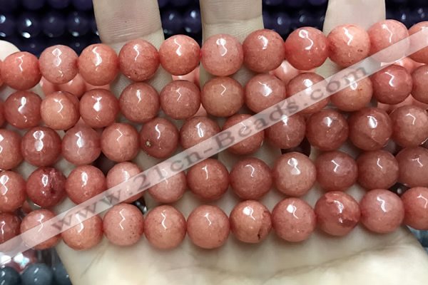 CCN5806 15 inches 10mm faceted round candy jade beads