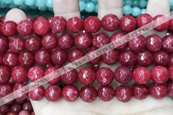 CCN5810 15 inches 10mm faceted round candy jade beads