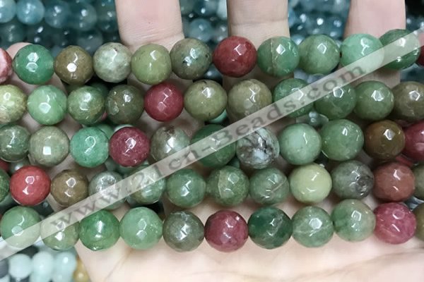 CCN5834 15 inches 10mm faceted round candy jade beads