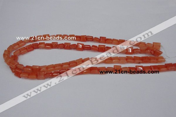 CCN585 15.5 inches 8*8mm square candy jade beads wholesale