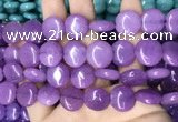 CCN5876 15 inches 15mm flat round candy jade beads Wholesale