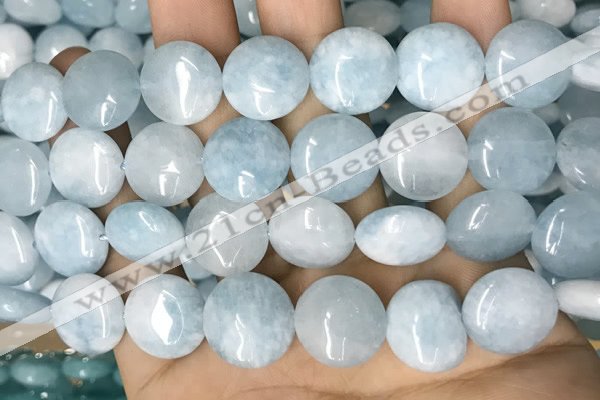 CCN5886 15 inches 15mm flat round candy jade beads Wholesale