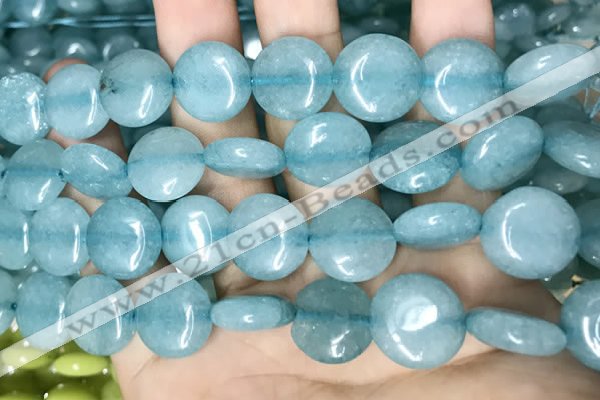 CCN5887 15 inches 15mm flat round candy jade beads Wholesale