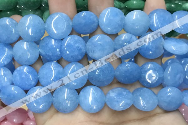 CCN5890 15 inches 15mm flat round candy jade beads Wholesale