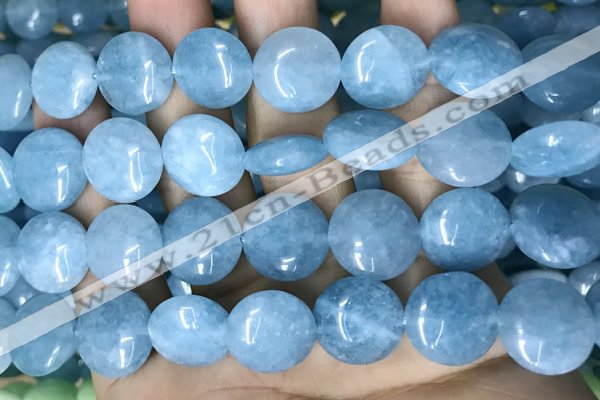 CCN5891 15 inches 15mm flat round candy jade beads Wholesale