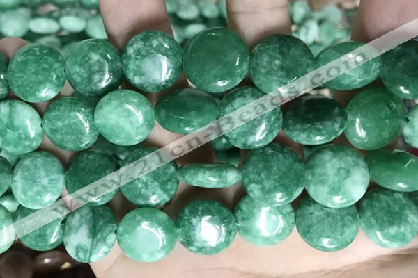 CCN5909 15 inches 15mm flat round candy jade beads Wholesale