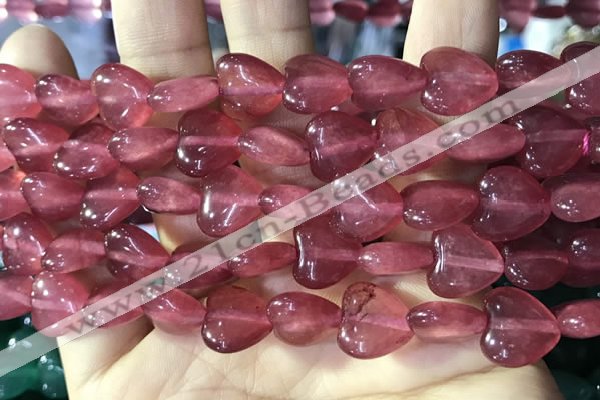 CCN5932 15 inches 12*12mm heart candy jade beads Wholesale