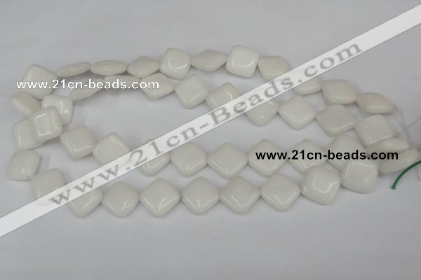 CCN595 15.5 inches 15*15mm diamond candy jade beads wholesale