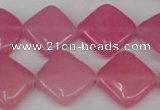 CCN597 15.5 inches 15*15mm diamond candy jade beads wholesale