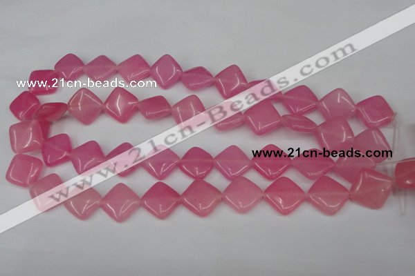 CCN597 15.5 inches 15*15mm diamond candy jade beads wholesale