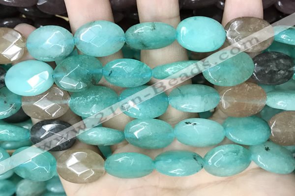 CCN5975 15 inches 13*18mm faceted oval candy jade beads