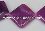 CCN606 15.5 inches 25*25mm diamond candy jade beads wholesale