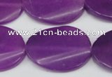 CCN618 15.5 inches 22*30mm twisted oval candy jade beads wholesale