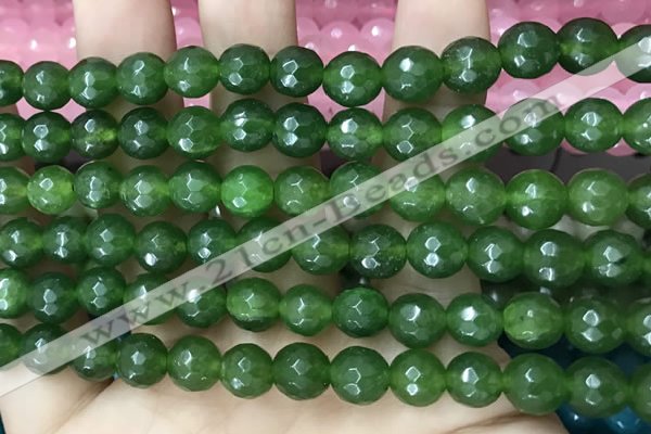 CCN6302 15.5 inches 8mm faceted round candy jade beads Wholesale