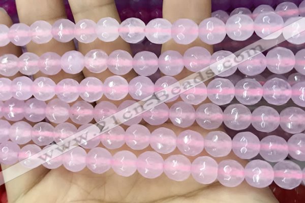 CCN6305 15.5 inches 8mm faceted round candy jade beads Wholesale