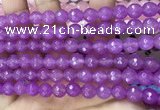 CCN6306 15.5 inches 8mm faceted round candy jade beads Wholesale