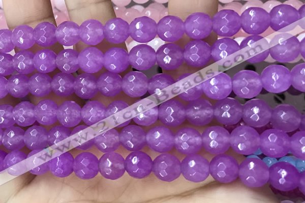 CCN6306 15.5 inches 8mm faceted round candy jade beads Wholesale