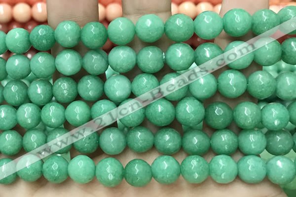 CCN6331 15.5 inches 8mm faceted round candy jade beads Wholesale