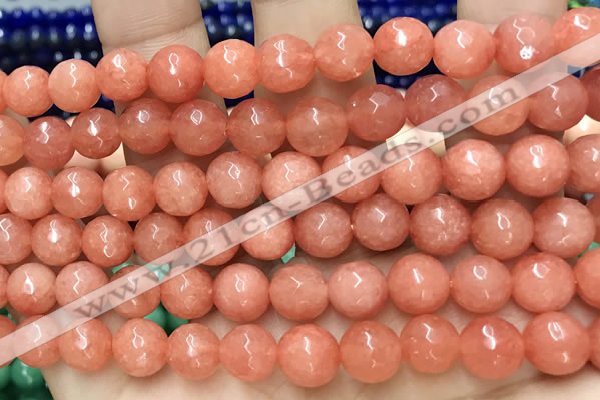 CCN6332 15.5 inches 8mm faceted round candy jade beads Wholesale