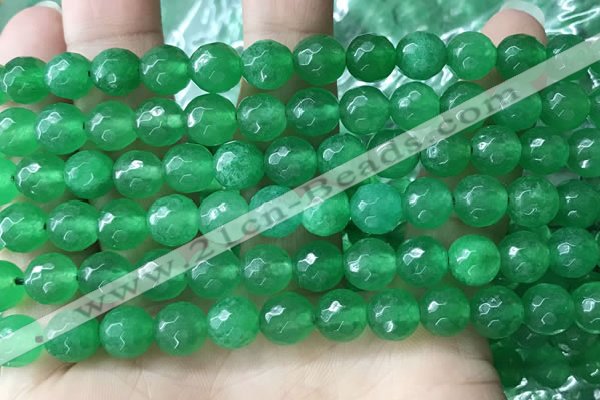 CCN6350 6mm, 8mm, 10mm, 12mm & 14mm faceted round candy jade beads