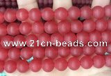 CCN6361 15.5 inches 6mm, 8mm, 10mm & 12mm round matte candy jade beads